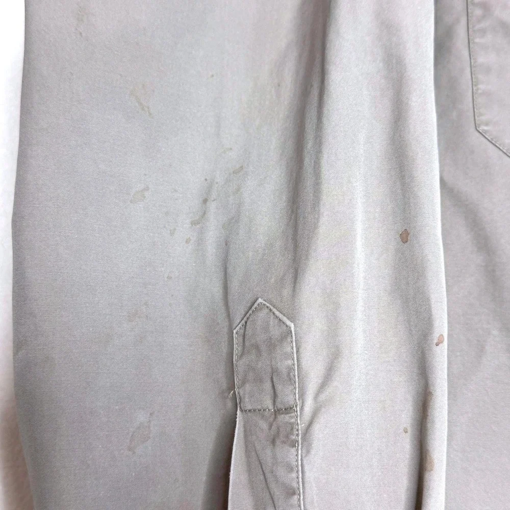 VTG BANANA REPUBLIC Archive Button Safari Mens Shirt M Khaki Stained 80s
